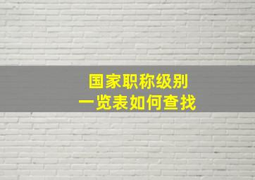 国家职称级别一览表如何查找