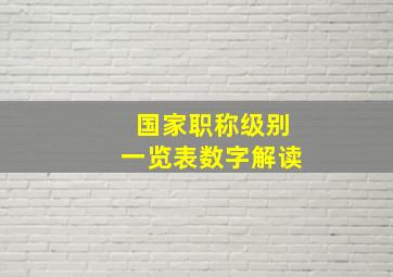 国家职称级别一览表数字解读