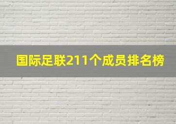 国际足联211个成员排名榜