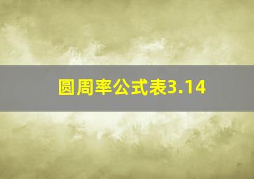 圆周率公式表3.14