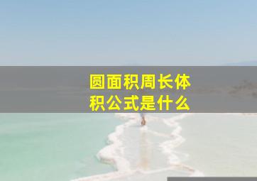 圆面积周长体积公式是什么