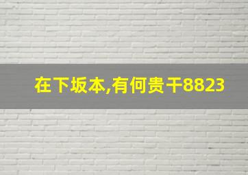 在下坂本,有何贵干8823