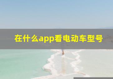 在什么app看电动车型号