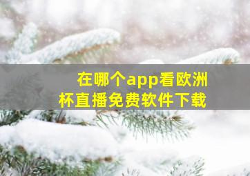 在哪个app看欧洲杯直播免费软件下载