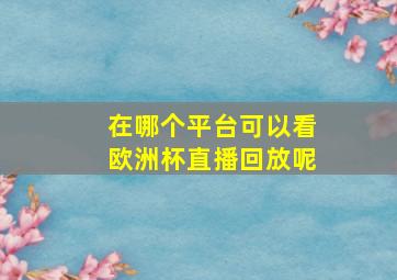 在哪个平台可以看欧洲杯直播回放呢