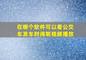 在哪个软件可以看公交车发车时间呢视频播放