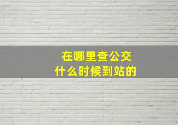 在哪里查公交什么时候到站的