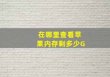 在哪里查看苹果内存剩多少G