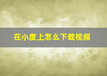 在小度上怎么下载视频