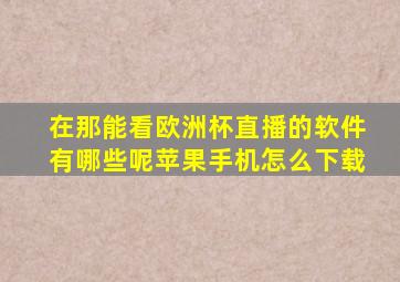 在那能看欧洲杯直播的软件有哪些呢苹果手机怎么下载