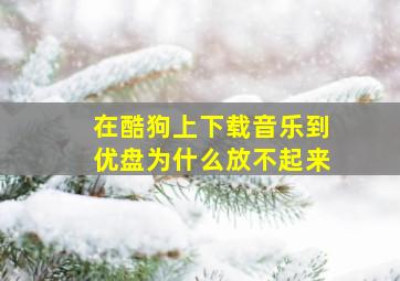 在酷狗上下载音乐到优盘为什么放不起来