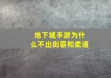 地下城手游为什么不出街霸和柔道