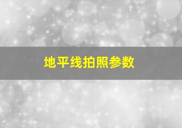 地平线拍照参数