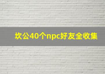 坎公40个npc好友全收集