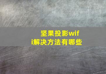 坚果投影wifi解决方法有哪些