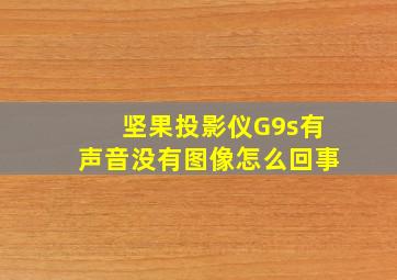 坚果投影仪G9s有声音没有图像怎么回事