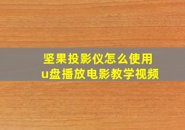 坚果投影仪怎么使用u盘播放电影教学视频