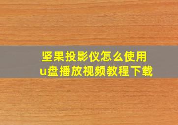 坚果投影仪怎么使用u盘播放视频教程下载