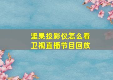 坚果投影仪怎么看卫视直播节目回放