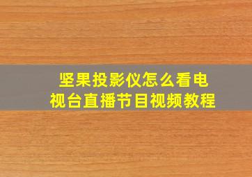 坚果投影仪怎么看电视台直播节目视频教程