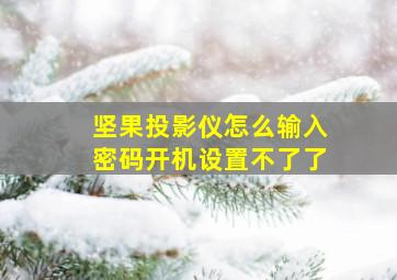 坚果投影仪怎么输入密码开机设置不了了