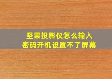 坚果投影仪怎么输入密码开机设置不了屏幕