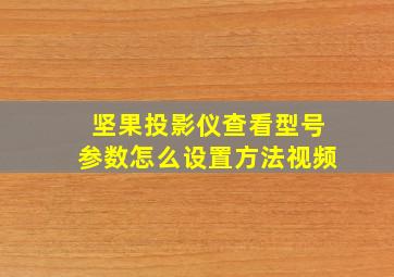 坚果投影仪查看型号参数怎么设置方法视频