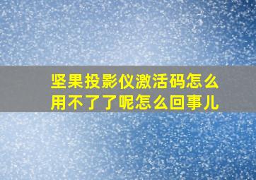 坚果投影仪激活码怎么用不了了呢怎么回事儿