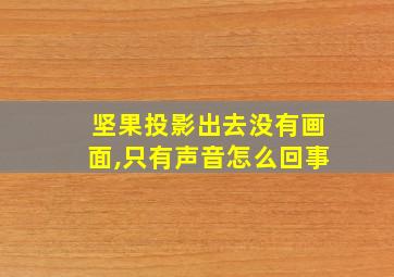 坚果投影出去没有画面,只有声音怎么回事