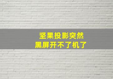 坚果投影突然黑屏开不了机了