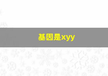 基因是xyy