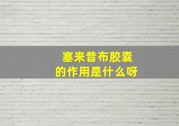 塞来昔布胶囊的作用是什么呀