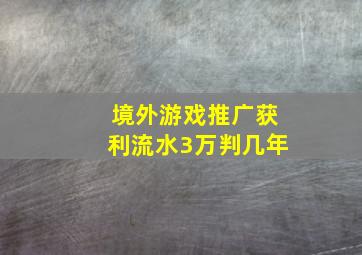 境外游戏推广获利流水3万判几年