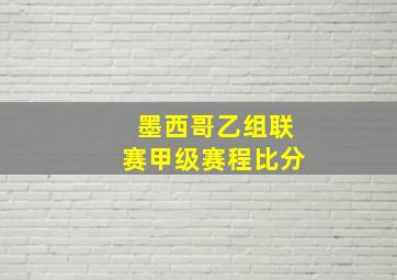 墨西哥乙组联赛甲级赛程比分