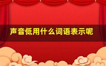 声音低用什么词语表示呢