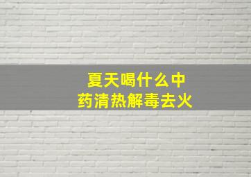 夏天喝什么中药清热解毒去火