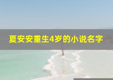 夏安安重生4岁的小说名字