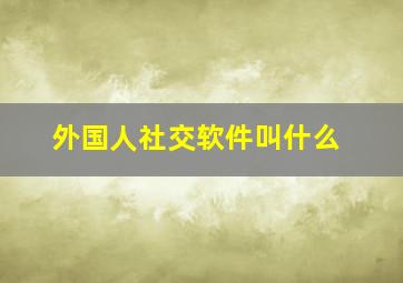 外国人社交软件叫什么