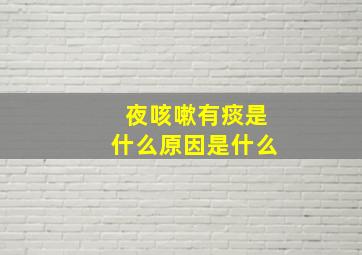 夜咳嗽有痰是什么原因是什么