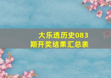 大乐透历史083期开奖结果汇总表