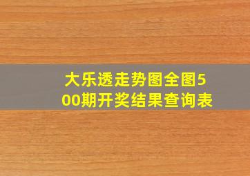 大乐透走势图全图500期开奖结果查询表