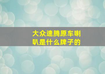 大众速腾原车喇叭是什么牌子的