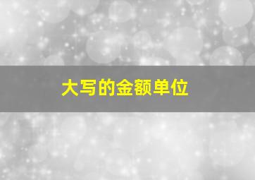 大写的金额单位