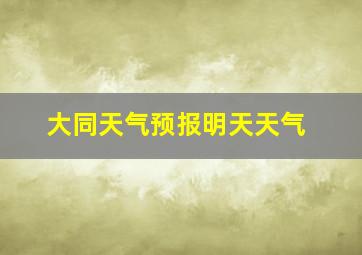 大同天气预报明天天气