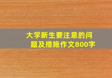 大学新生要注意的问题及措施作文800字