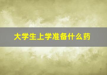 大学生上学准备什么药