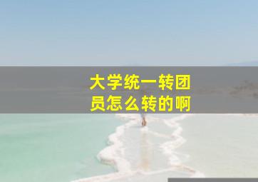 大学统一转团员怎么转的啊