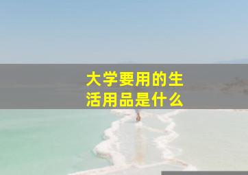 大学要用的生活用品是什么