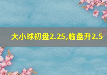 大小球初盘2.25,临盘升2.5