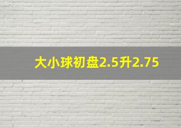 大小球初盘2.5升2.75